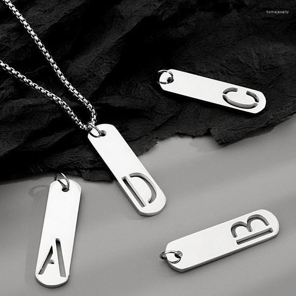 Pendentif Colliers Couple Créatif Nom Initial Collier Pour Femmes Hommes Mode En Acier Inoxydable A-Z 26 Lettre Majuscule Bijoux