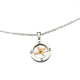 Colliers pendentifs Le collier de croix créatif peut être tourné pour ajuster l'horloge en or en acier inoxydable Rotation à 360 ° Design européen et américain