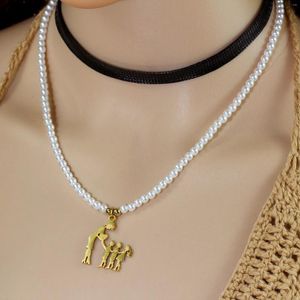 Colliers pendants créatifs élégant maman enfant collier perle amour fils fille accessoires décoratifs de vacances jour de la fête des mères cadeau de brithday