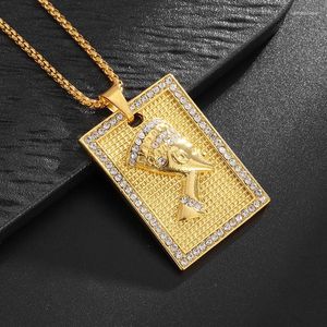 Colliers pendants mode créative ancienne égyptien pharaon carré collier masculin charme punk bijoux personnalisé accessoires cadeau pour femmes