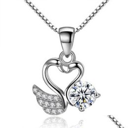 Pendentif Colliers Mode créative amour pendentif collier Sier plaqué clavicule chaîne Simple danse pure fête cadeau livraison directe bijou Dh40D