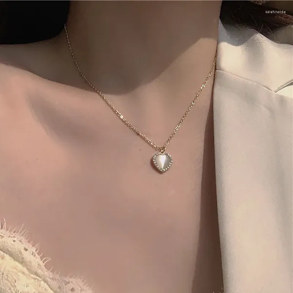 Colliers pendentifs Collier de coeur créatif pour femmes filles simples élégants bijoux de mode accessoires en gros 2024 cadeaux de fête