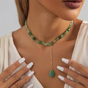 Collares colgantes Collar de piedra natural creativo para mujeres Personalidad Temperamento Damas Cadena de clavícula Joyería 2023 Moda