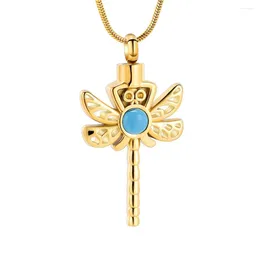 Hanger Kettingen Crematie Sieraden Dragonfly Urn Voor As Dames/Mannen Roestvrij Staal