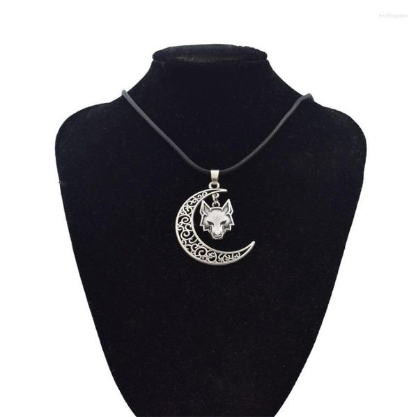 Pendentif Colliers Crescent Moon Wicca Wolf Collier Pagan Talisman Bijoux Pour Femmes Homme