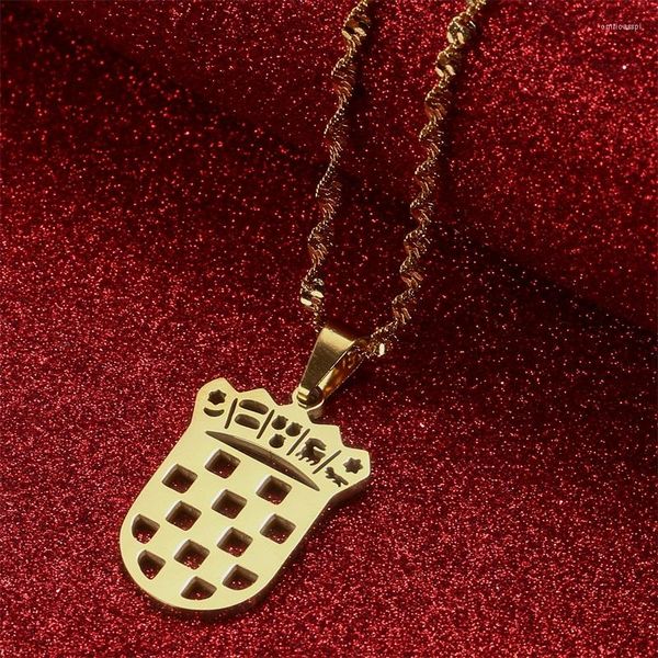 Colliers pendants Croatie Croatie map Drapeau national collier d'emblème National Bijoux