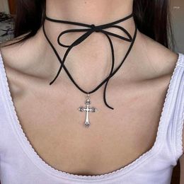 Hanger Kettingen Cross Choker Stropdas Nekband Ketting Sieraden Gift Legering Materiaal Ketting Voor Meisje Vrouw