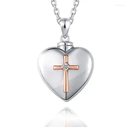 Colliers pendentifs Cross Heart Cremation KeepSake Urn Collier For Ashes Bijoux Cadeaux