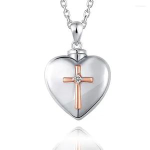 Colliers pendentifs Cross Heart Cremation KeepSake Urn Collier For Ashes Bijoux Cadeaux