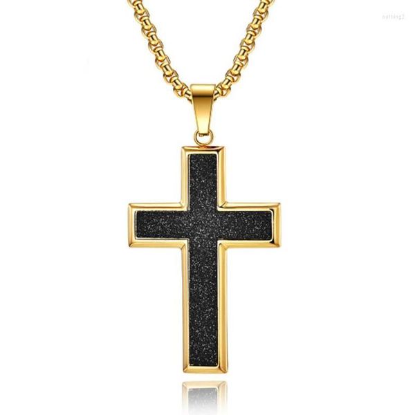 Pendentif Colliers Croix Collier 316L En Acier Inoxydable Titane Crucifix Bijoux Religieux Pour Hommes Et FemmesPendentif