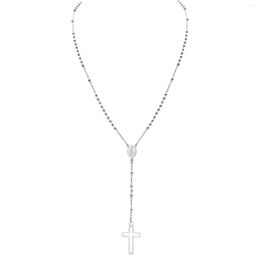 Anhänger Halsketten Kreuz Rosenkranz Für Frauen Jungfrau Maria Cruz Halskette Edelstahl Christus Schmuck