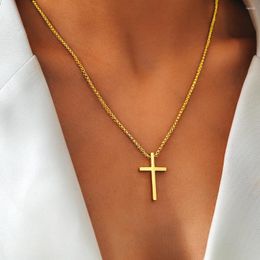 Pendentif Colliers Croix Streetwear Grunge Y2K Pendentifs Chaînes Mâles Christian Ras Du Cou Mode Collier En Acier Inoxydable pour Femmes Bijoux