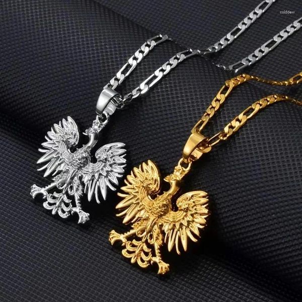Collares colgantes Corona Símbolo polaco Collar de águila Joyería de moda americana europea para mujeres Insignia de metal Decoraciones de encanto al por mayor