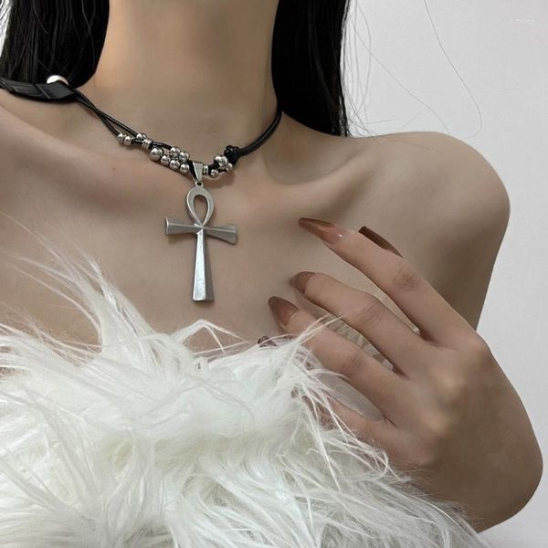 Pendentif Colliers Crucifix Collier Hip Hop Mode Clavicule Chaîne Bijoux Religieux Chrétien Pour Hommes Femmes Cadeaux