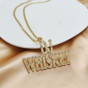 Hanger Kettingen Crystal Grote Letters Ketting voor Vrouwen Mannen Custom Sieraden Naam Nummers Gepersonaliseerde met Zirconia 230707