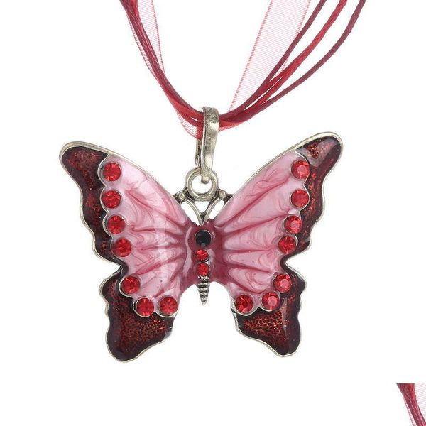 Pendentif Colliers Cristal Papillon Sautoirs Collier Bijoux De Luxe Longue Chaîne Animal Strass Pendentif Drop Livraison Bijoux Collier