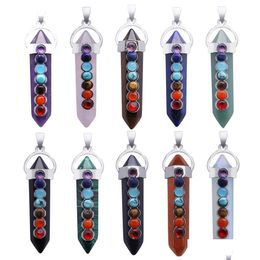 Pendentif Colliers Cristal Chakra Hexagone Prisme Cône Pendentif Pierre Naturelle Collier De Mode Drop Delivery Bijoux Colliers Pendentifs Dhv1W