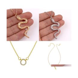 Hanger kettingen kristal cirkel slang hart hanger ketting gouden kleur vrouwen mode sieraden groothandel 163 d3 drop levering nek dhkpd