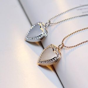 Collares colgantes Forma de corazón de cristal Po Locket flotante DIY Collar de memoria mágica Fabricación de joyas