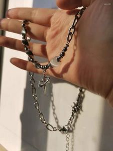 Hanger kettingen kristal vloeibare metalen ketting voor vrouwen sleutelbeen ketting geometrische onregelmatige vintage choker y2k sieraden accessoires