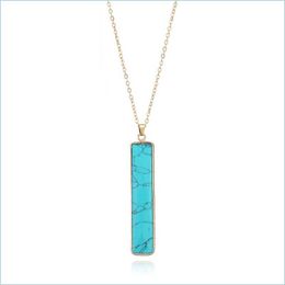 Pendentif Colliers Cristal Pierre Naturelle Pendentif Collier De Mode Baguette 10 Couleur Décoration Cadeau De Fête Avec Chaîne 420 Q2 Drop Deliv Dh0Pu