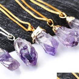 Colliers de pendentif Collier en cristal pour femmes Fashion Purple Jewelry Drop Livraison Pendants DHFDK