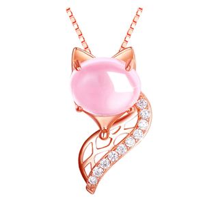 Hangende kettingen kristal roze ketting meisje sieraden goud glanzende dames rozenkwarts accessoires sleutelbeen ketens drop levering hangers dhktb