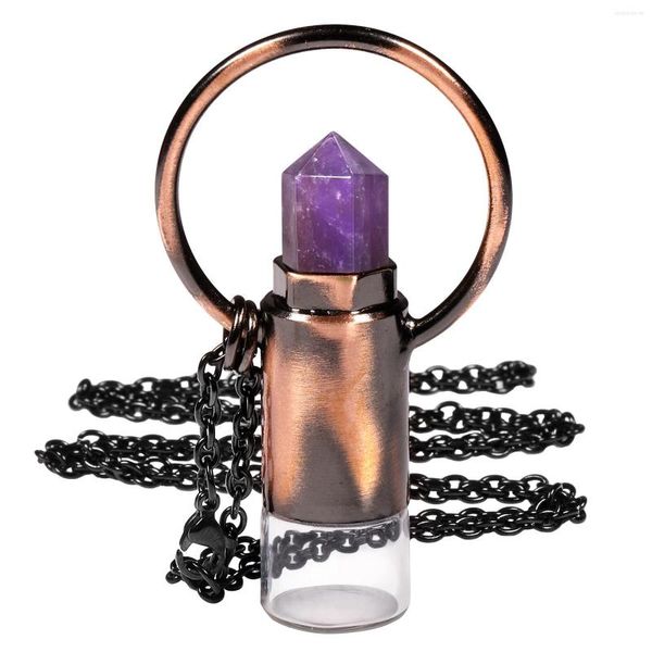 Pendentif Colliers Cristal Pierre Huile Essentielle Diffuseur Collier Pour Point Hexagonal Avec Chaîne Unisexe