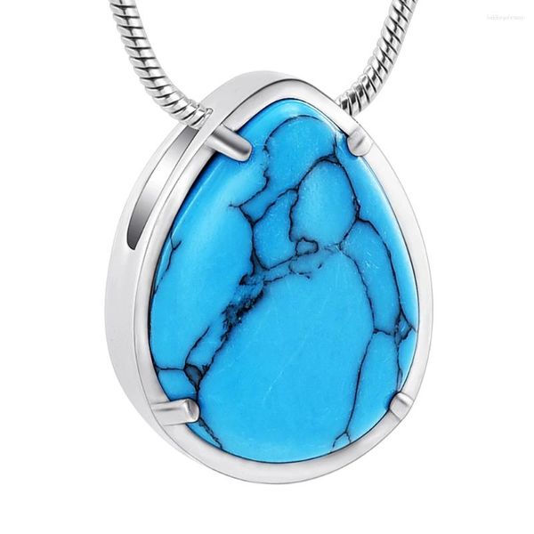 Pendentif Colliers Cristal Teardrop Urnes Collier Crémation Pour Cendres Humaines / Animaux Memorial Personnaliser Souvenir En Acier Inoxydable