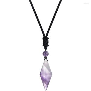 Hanger kettingen kristallen tranen 12 geïnfecteerd natuurlijke reiki genezingspunt stenen ketting verstelbaar voor vrouwen mannen mode sieraden