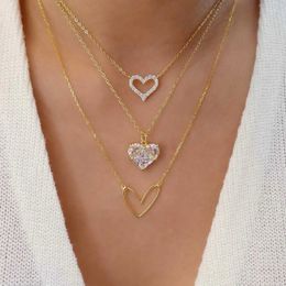 Colliers pendents Crystal zircon coeur en forme d'étoile Charme étoile Collier pendentif enget pour femmes charme de mode