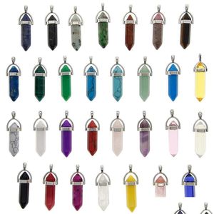 Collares colgantes Cristales Punto Colgante 30 Piezas Mezcla Bk Venta al por mayor Chakra Curación Colgantes de piedra para mujeres Entrega de gotas 2021 Jewelr Dhgp9