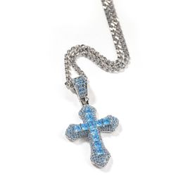 Hangende kettingen kubieke zirkoon diamant kruis ketting hiphop zware ijs uit druppel levering sieraden hangers dhqas