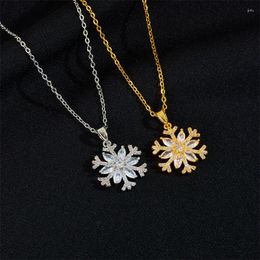 Colares Pingente Cubic Zirconia Snowflake Colar Banhado A Prata Jóias Artificiais Para Menina Longo Inverno Natal Com Flocos De Neve 2023