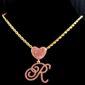 Pendentif Colliers Cursives Lettres En Acier Inoxydable Corde Chaîne Collier Bijoux Femmes Hommes Punk Brillant Cristal Lettre Twist Drop Shipping