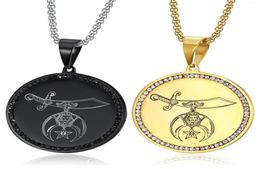 Colliers pendants Design personnalisé en acier inoxydable or émail couleur maçon maçon maçonnique shriner symbole charmes pour bijoux2897091