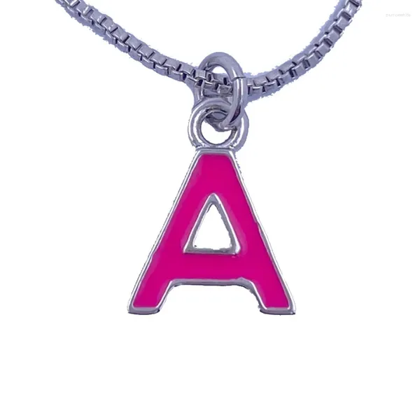 Collares colgantes Aceite de goteo personalizado Rodio Chapado Capital Nombre inicial Colorido DIY Joyería Regalos de cumpleaños para mujeres niñas