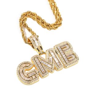 Colliers de pendentif Collier de nom de nom personnalisé Collier de bulle personnalisée 18k Gold Sier Hip Hop Diamond Chain pour hommes Femmes az initia ameef