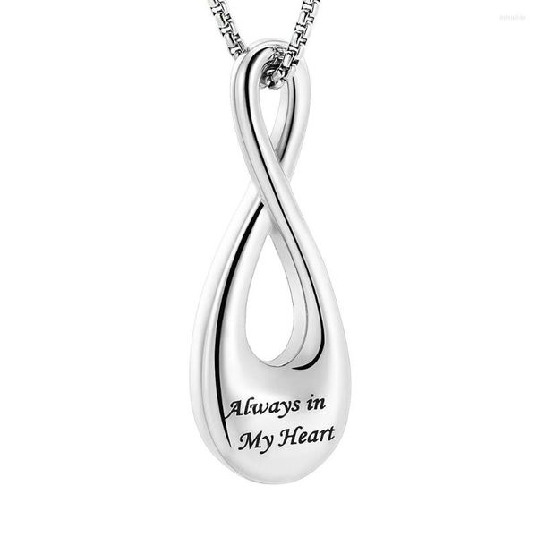 Pendentif Colliers Nom Personnalisé Infinity Love Ash Memorial Souvenir Collier En Acier Inoxydable Pour Femmes Hommes Mini Crémation Bijoux