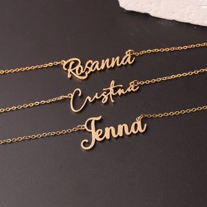 Hanger Kettingen Aangepaste Naam Ketting Gepersonaliseerde Gouden Choker Roestvrij Stalen Kettingen Voor Vrouwen Man Aangepaste Sieraden Paar Cadeau 231211