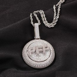 Pendentif Colliers Personnalisable Hip Hop Az Lettre Collier Spinning Simated Diamants Véritable Plaqué Or Éblouissant Bling Pour Toute Tenue D Dhtsj