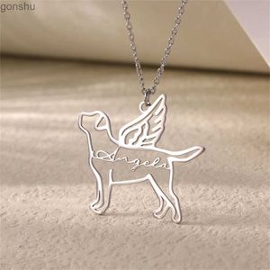 Colliers pendentifs Collier de chien ange personnalisé bijoux personnalisé avec nom adapté aux amateurs de animaux de compagnie commémoratifs WX