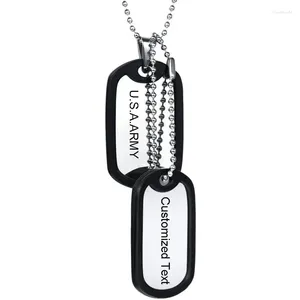 Hanger Kettingen Aangepaste Producten ID Dubbele Dog Tag Voor Mannen Leger Militaire Soldaat Silencer Cirkel Gepersonaliseerde Accessoires