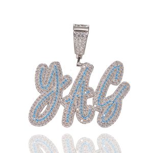 Pendentif Colliers Personnalisé Splice Lettre Nom Pendentif Collier Hommes Hip Hop CZ Pierre Mousseux Glace Sur Rap Chanteur Bijoux Direct 230724