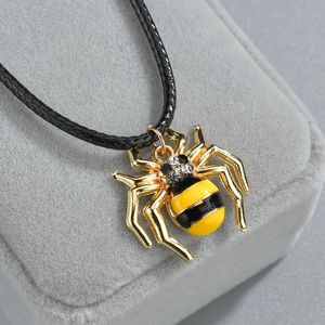 Collares colgantes Lindo 3D Insecto Araña Cristal Gargantilla Collar para mujeres Declaración hecha a mano Joyería fina Regalo