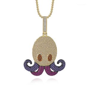 Hanger kettingen schattige cartoon 2021 marine octopus ketting kleur mannen en vrouwen neutrale sieraden hiphop wind sieraden1