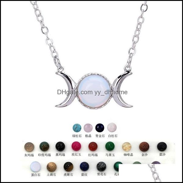 Colliers pendentifs Collier délicat mignon Mticolor pendentif en pierre naturelle sphérique pour femme fille bijoux livraison directe 2021 Yydhhome Dhyys