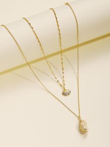 Pendentif colliers mignon mode Double couche coquille et conque collier pour femmes filles enfants bijoux anniversaire cadeau accessoire