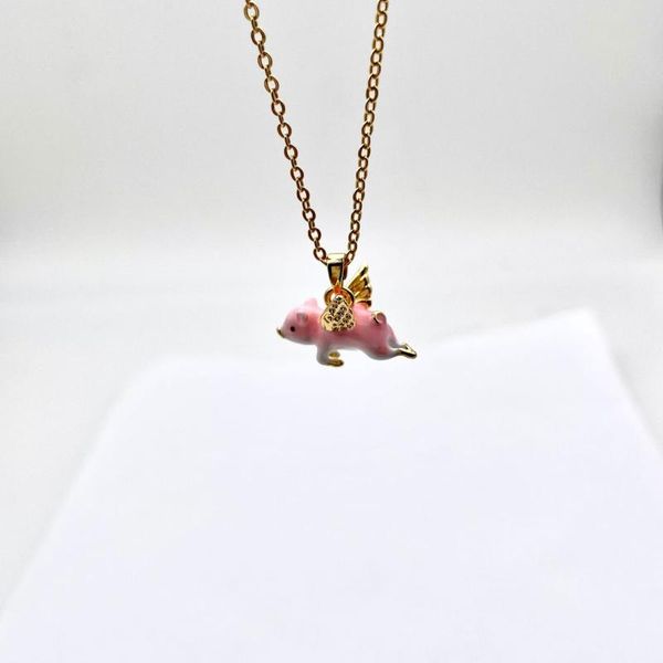 Pendentif Colliers Mignon Beau Cochon Collier Pour Femmes Mode Bijoux Accessoires Animal NeckPendant