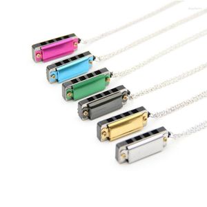 Colliers Pendentifs Mignon Mini 4 Trous 8 Tons Harmonica Collier En Métal